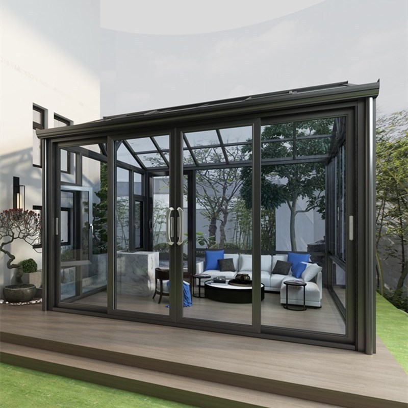 China market insulated curved glass sunrooms enclosure pool for conservatory garden sunroom