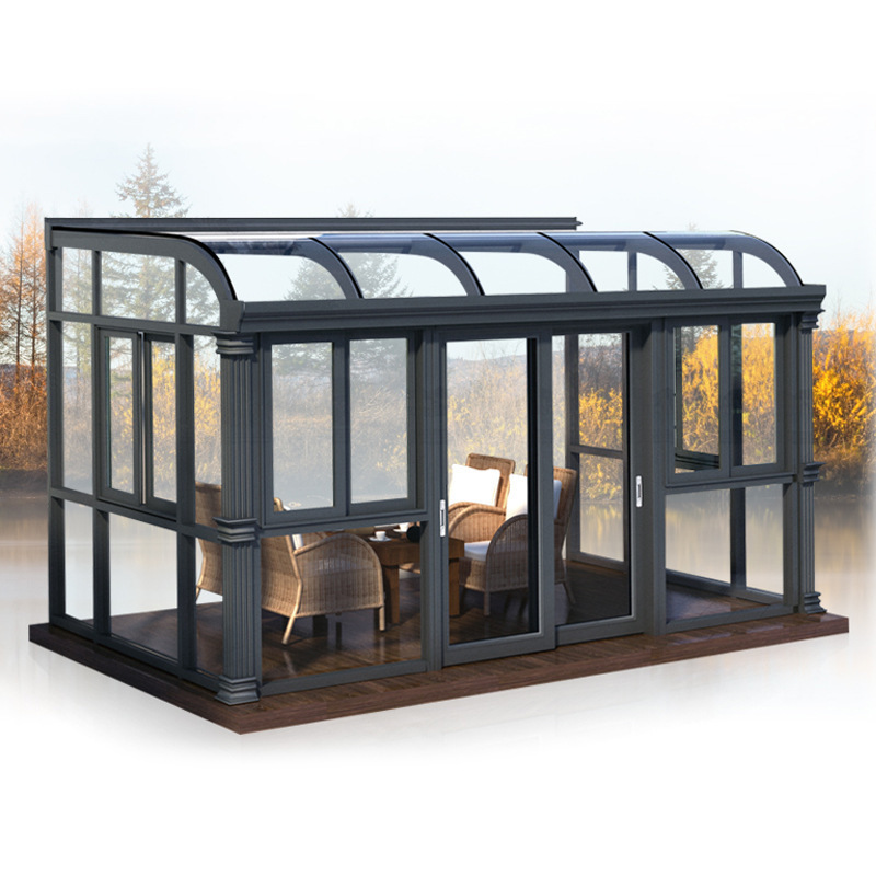 Portable polygon house sun room outdoor glass houses roof insulation lowes sunroom