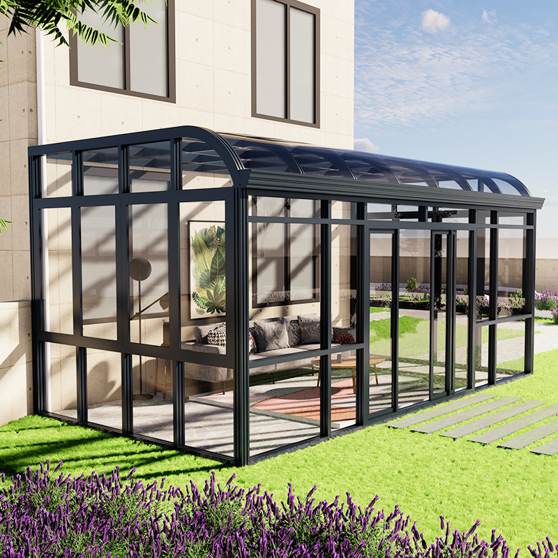 Portable polygon house sun room outdoor glass houses roof insulation lowes sunroom