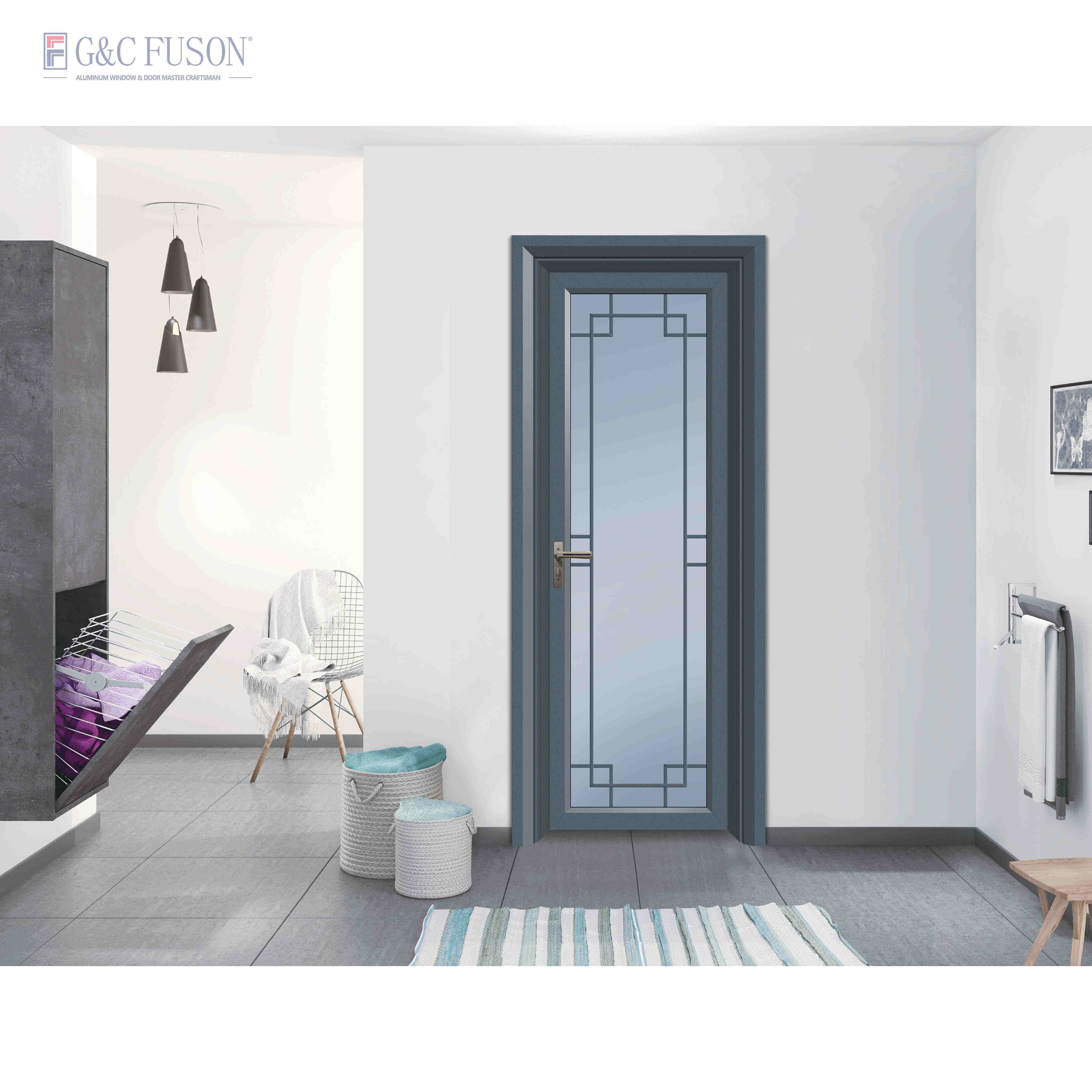 Popular Aluminium Double Glass Slimline Swing Kitchen Casement Door Interior Bedroom Toilet Flush Door