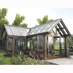 Prefabricated sunroom glass house aluminium solarium roof lean to garden sunroom