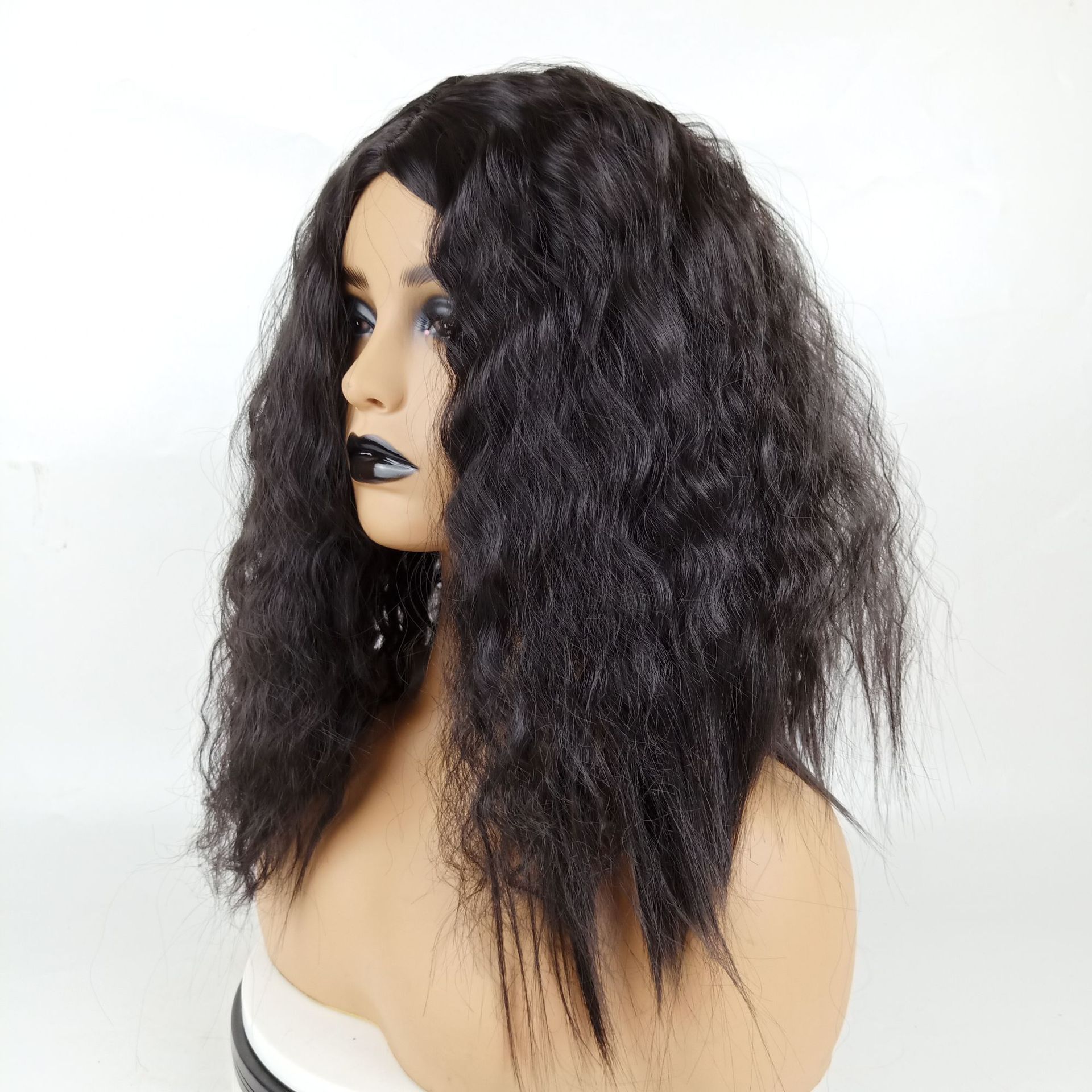 Hot sale Wholesale Cheap Kinky Wave Synthetic Wig For Black Woman Natural Hair Synthetic Wigs Resistant for Woman Natural Beauty