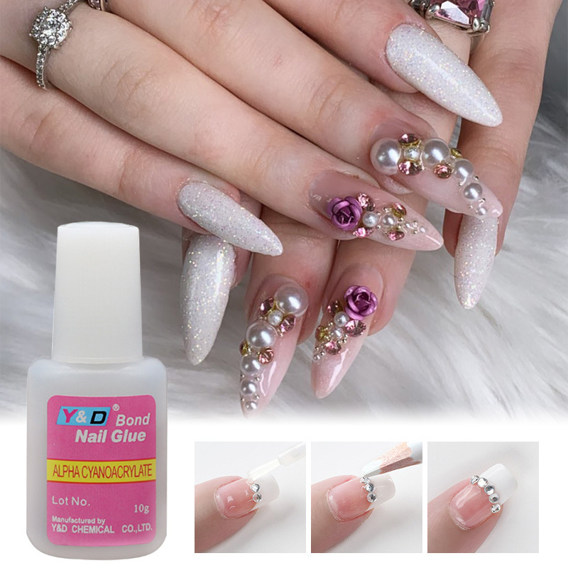 Fast Drying 10g Strong Nail Glue With Nail Brush Decorate Tips Gel Glue For Press On Nails Accessories Art For Beauty Art Salon