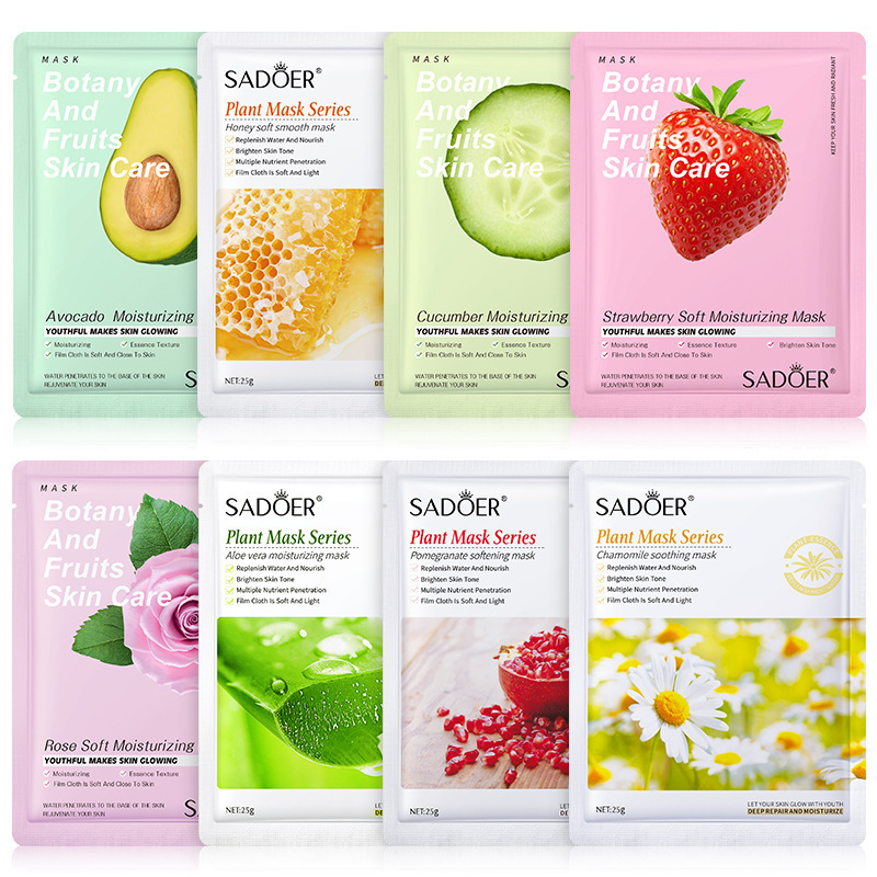 10pcs Flower And Fruit Extract Essence Facial Sheet Mask Beauty Products Oil Control Whitening Natural Face Mask Facial Mask