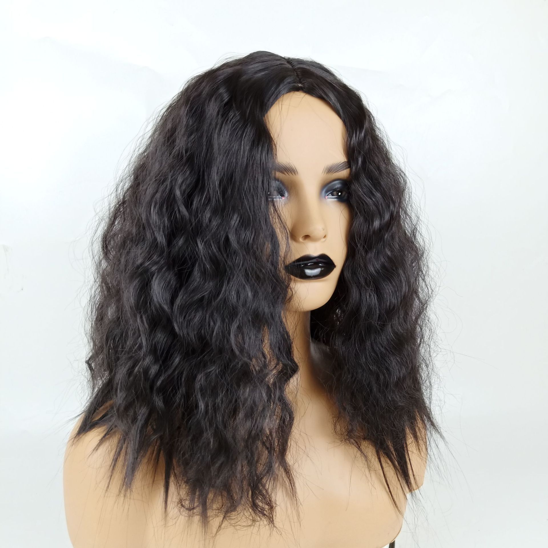 Hot sale Wholesale Cheap Kinky Wave Synthetic Wig For Black Woman Natural Hair Synthetic Wigs Resistant for Woman Natural Beauty