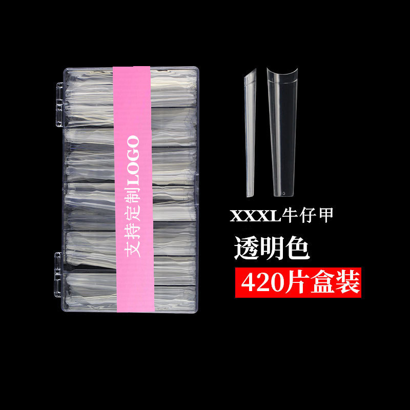 120pcs/box Clear Natural Extra-long Xxxxl Nail Tips No C Curve False Nails Professional For Women Beauty Salon Artificial Finger