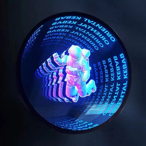 Custom Infinity Effect led Neon Sign Wall Decoration Mirror Acrylic 3d Magic Neon Sign for bar decoration party supplier indoor