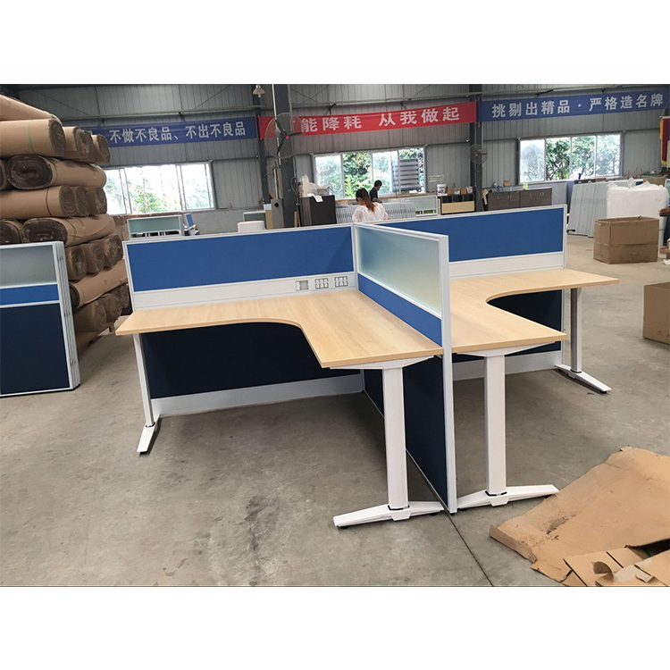 Modern small office cubicles adjustable workstation for 4 person