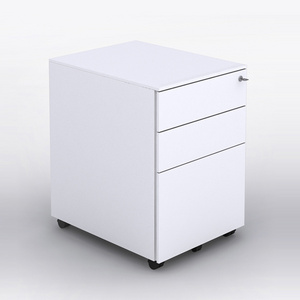 Mobile Office Metal Pedestal 3 Drawer Metal Steel Rolling File Cabinet