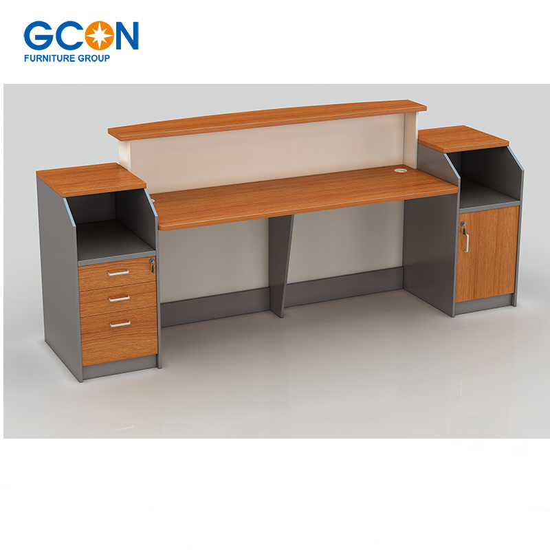 Wooden commercial office reception counter front desk design