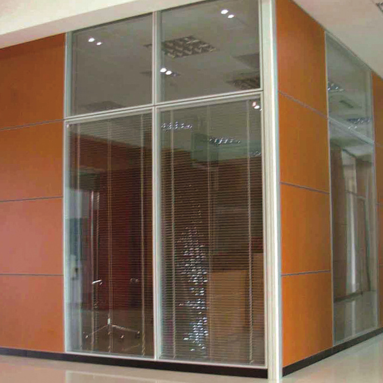 Office Divider Modern Wooden Glass Office Partition Wall Melamine Board Office Partition Clear Glass Partition