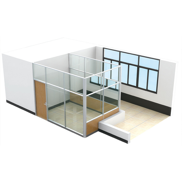 Office Divider Modern Wooden Glass Office Partition Wall Melamine Board Office Partition Clear Glass Partition