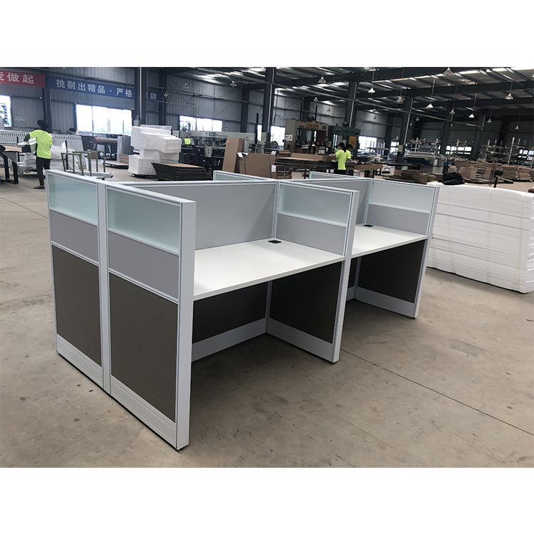 Modern small office cubicles adjustable workstation for 4 person