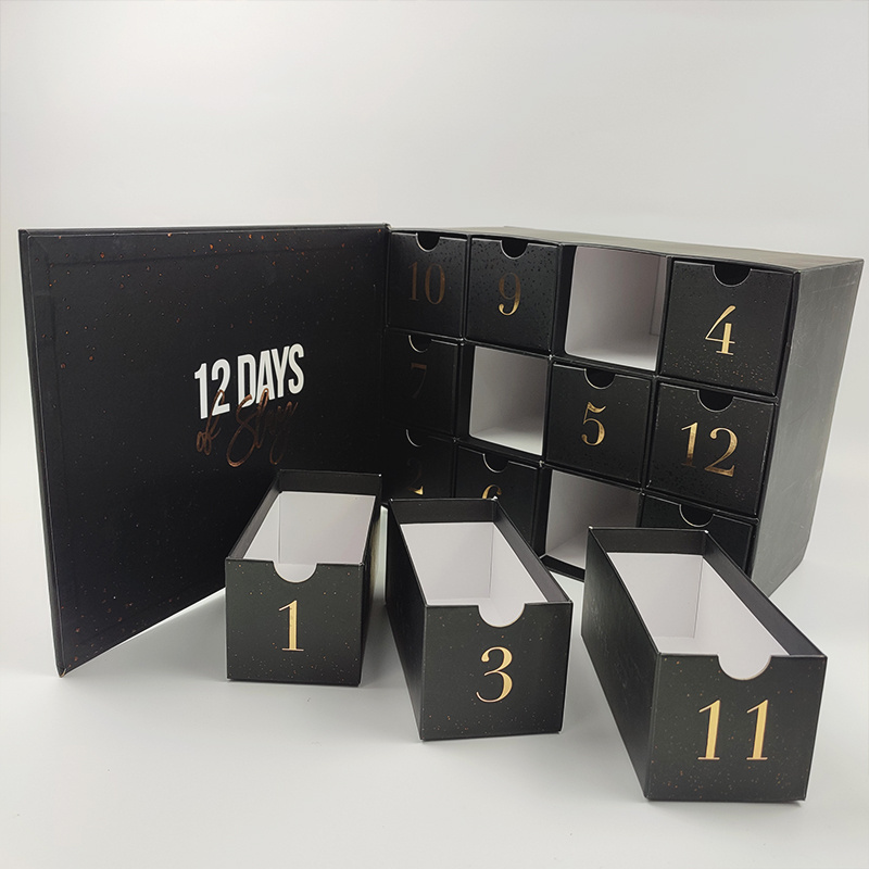 High Quality Gift Countdown Calendar 12 Days Christmas Advent Calendar Packaging Box