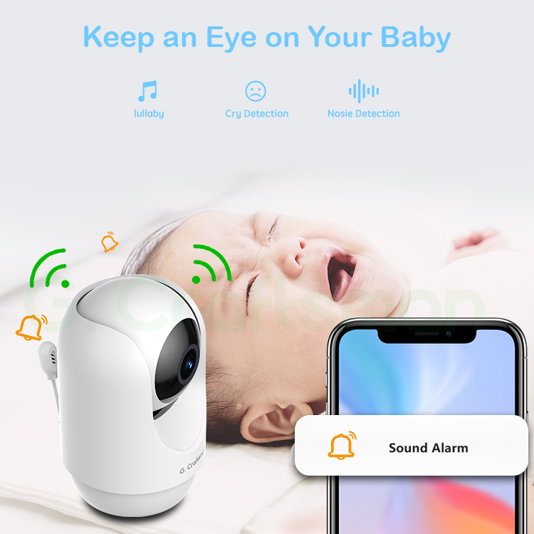 Y1 Baby Monitor 2.4G 5G Dual WIFI Camera Two-way Audio Crying Detection 360 Auto Tracking for Alexa Amazon Google Home Security