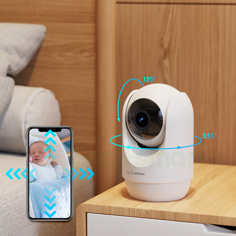 Y1 Baby Monitor 2.4G 5G Dual WIFI Camera Two-way Audio Crying Detection 360 Auto Tracking for Alexa Amazon Google Home Security