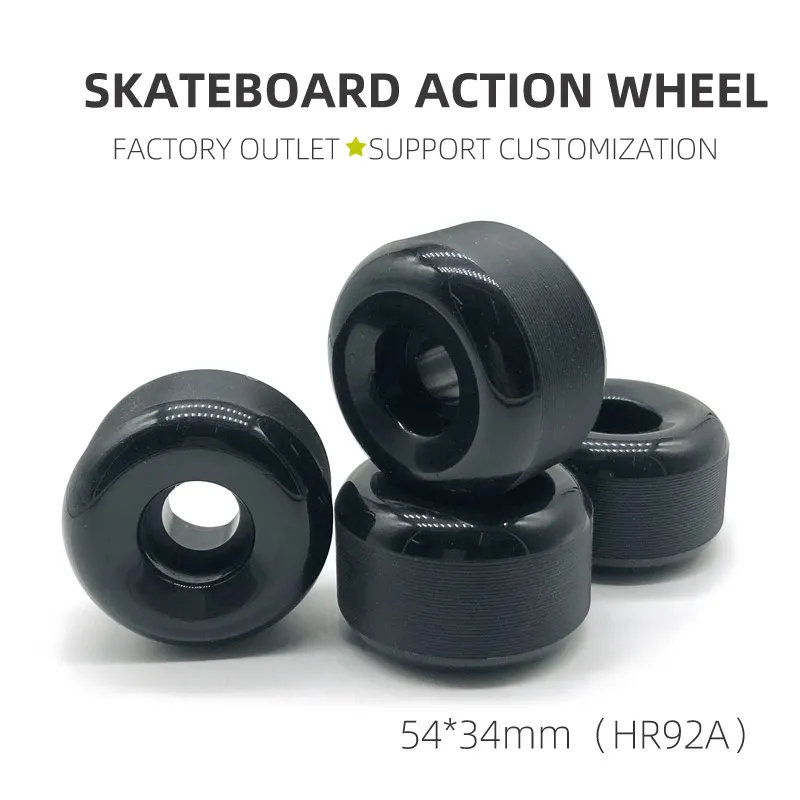 High elasticity 54 * 34mm street brushing action wheel customizable Pu skateboard wheel 92a Skateboard Longboard Wheels