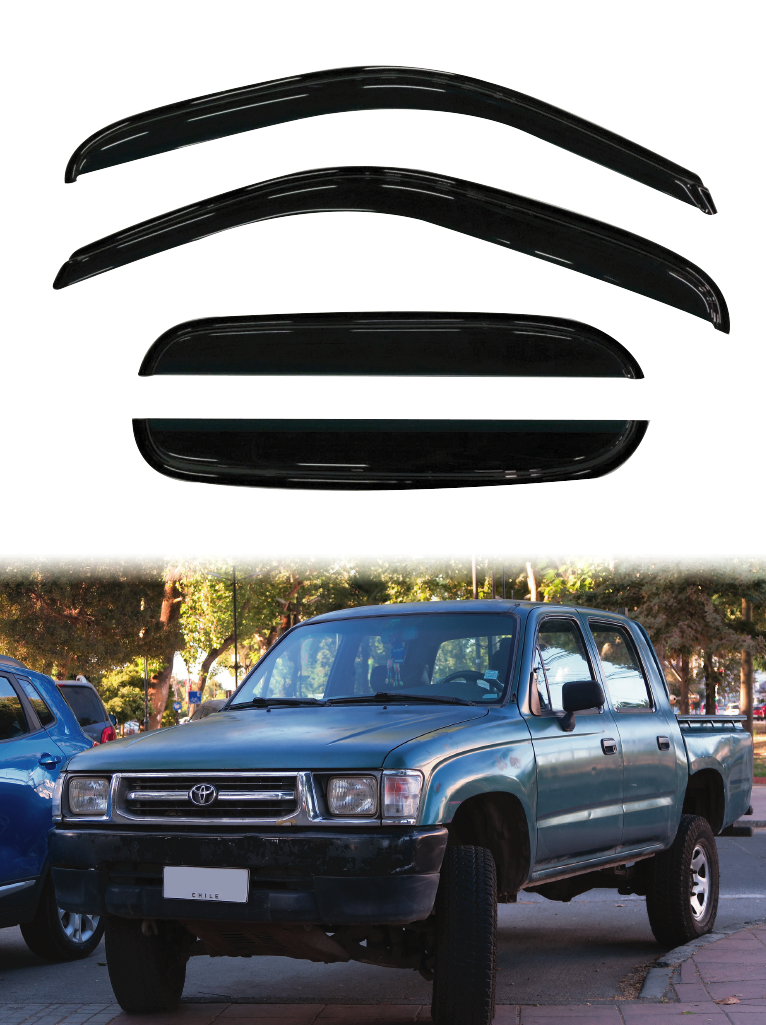 Vent Sun Shade Rain Guard Door Visor for Toyota Hilux Double Cab 1996-2002 Window Visor Accesorios TW Protection & Decoration