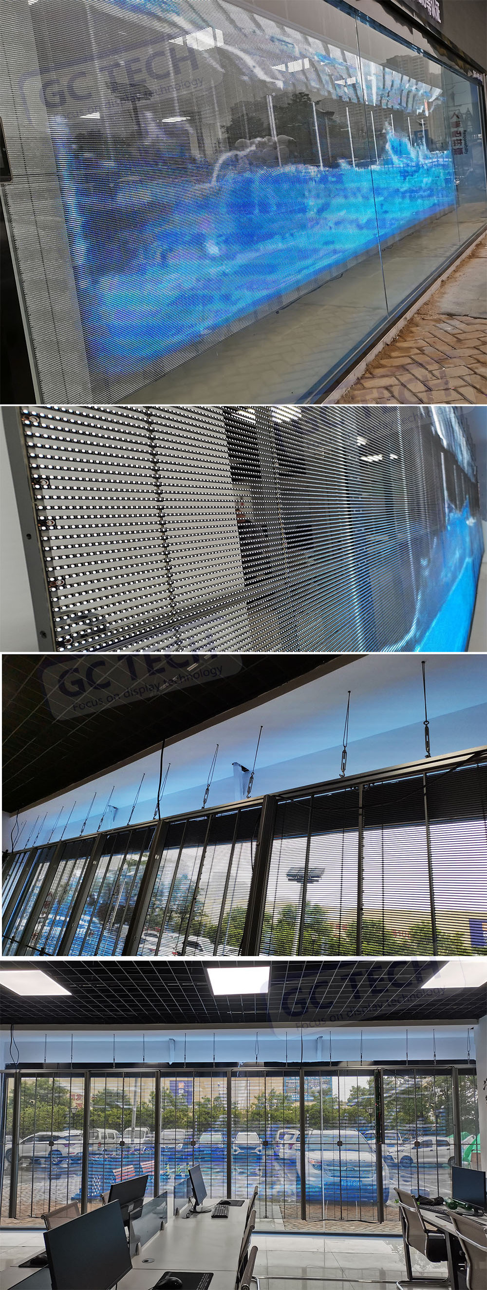 Clear Transparent Led Video Tv Wall P3.91mm Indoor Led Mesh Curtain Digital Signage Displays 3d Led Screen P3.91