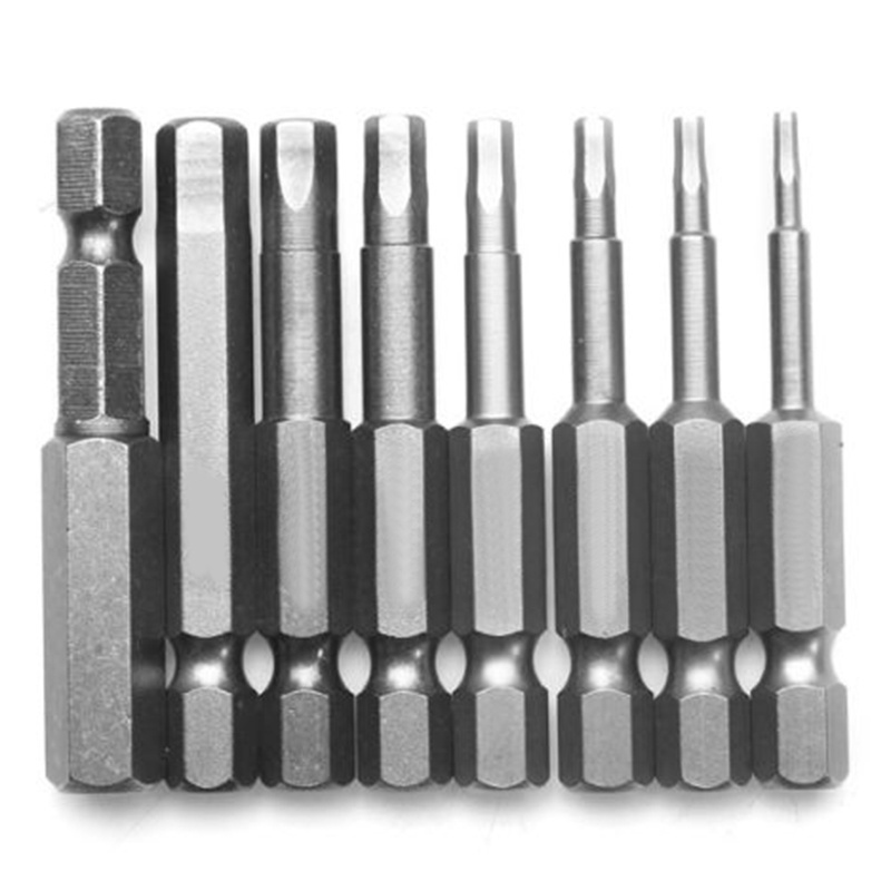 8pcs 50mm Magnetic Head Screwdriver Bits 1/4