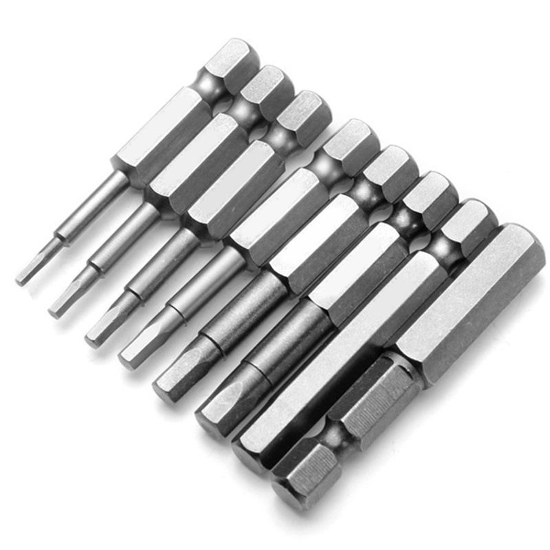 8pcs 50mm Magnetic Head Screwdriver Bits 1/4