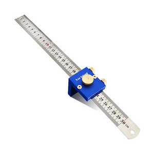 30cm/12 Inch Scribing Ruler Adjustable 90 Degrees Scale Ruler Measuring Marking Gauge Woodworking Right Angle Ruler with Stop