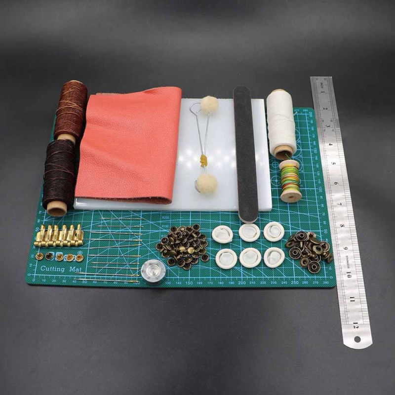 69pcs/set Professional Leather Craft Tools Hand Sewing Stitching Punch Carving Work Saddle Groover Kit DIY Practical High