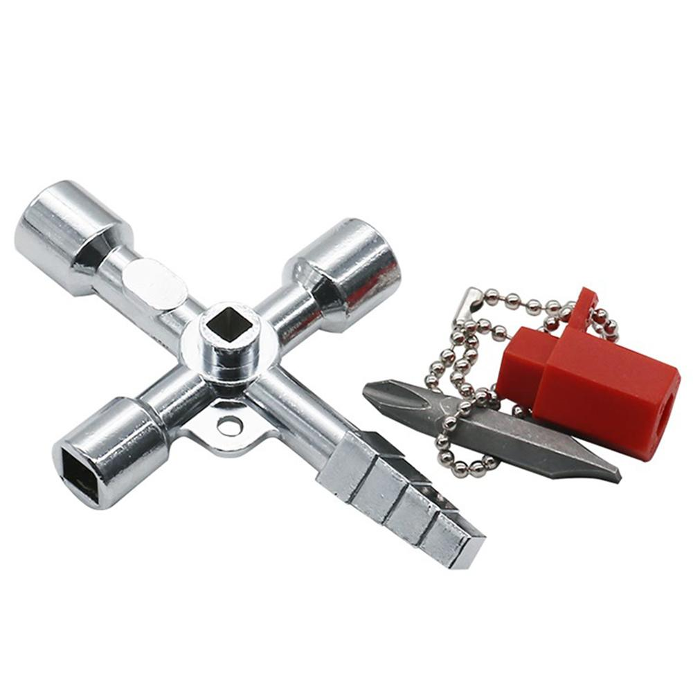 Cross Key Control Cabinet Key, 5 In 1Multi-function Cross Switch Key Wrench Electrical Hand Tools