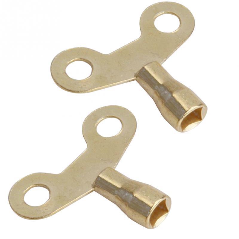 2PCS Key Bleed Hole Plumbing Faucet Special Lock Square Socket Brass Radiator