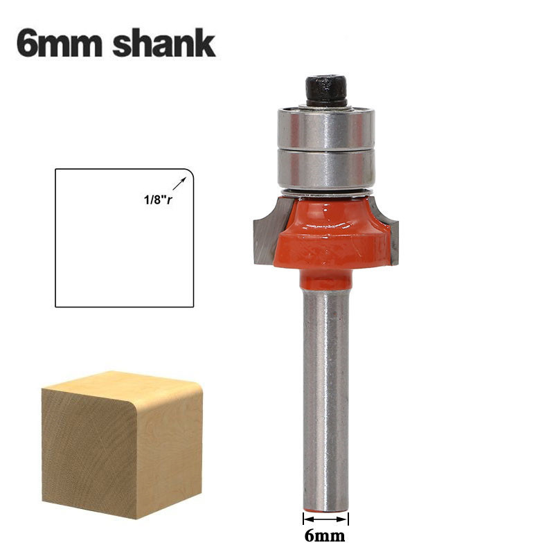 1pc 6mm Shank Corner Round-Over Edging Wood Router Bit With Bearing Tungsten Carbide Router Bits Ror Wood Woodworking Tools