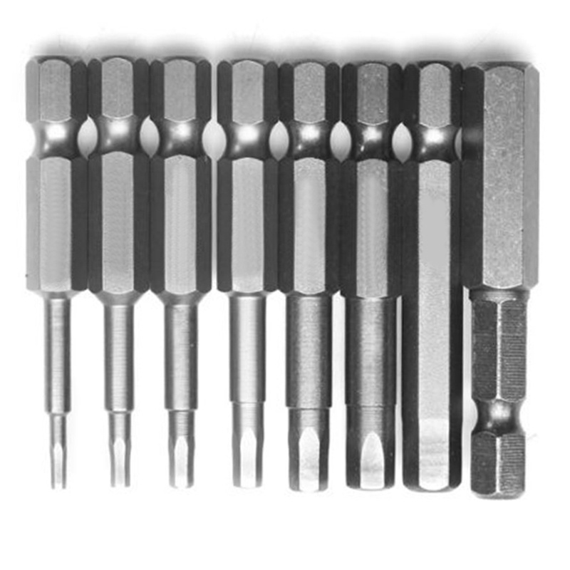 8pcs 50mm Magnetic Head Screwdriver Bits 1/4