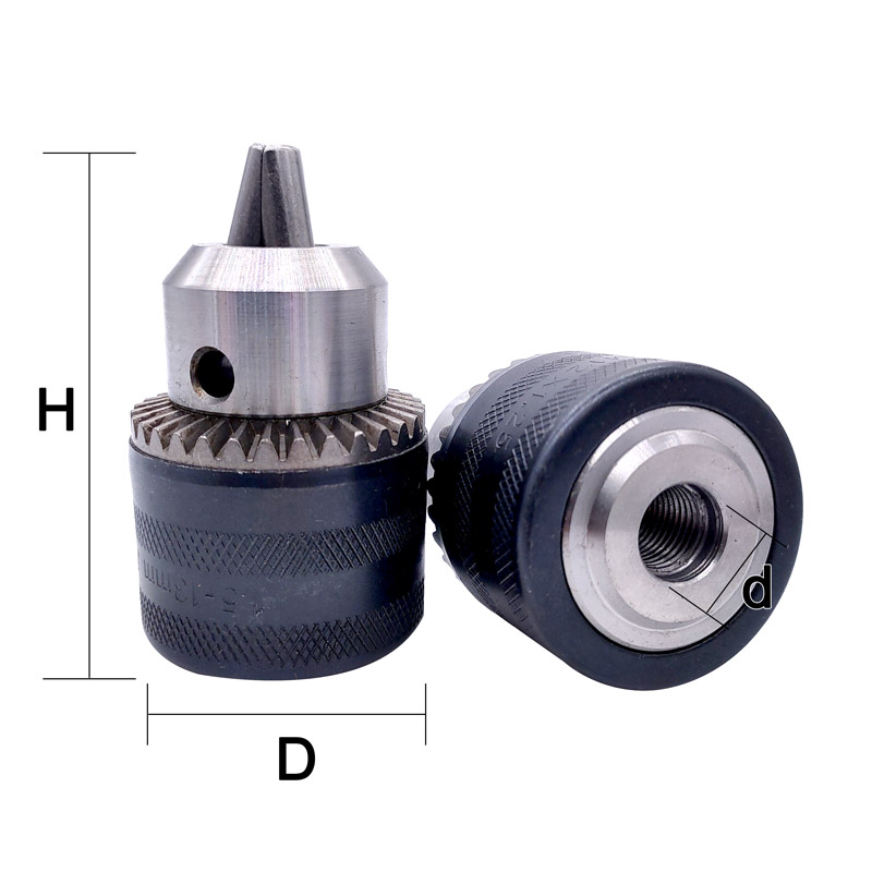 1pcs Thread1.5-13mm B16 3/8 Conversion Drill Chuck 1/2 M12x1.25 Wrench Into Electric Drill Keyless 3 Jaw Chuck