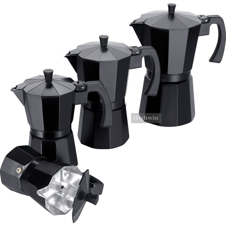 Highwin Customized Logo Colors Aluminum Espresso Mocha Coffee Maker Mocha Pot