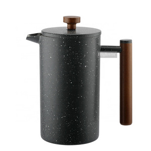 Factory Double Wall Pot  Brew Tea Stainless Steel French Press Coffee Maker To Plunger