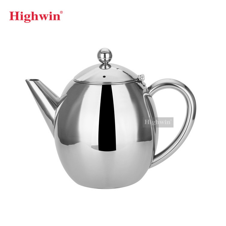 High Quality Double Wall  Stainless Steel Tea Kettle Teapot Infusers Tea Pot With Strainer