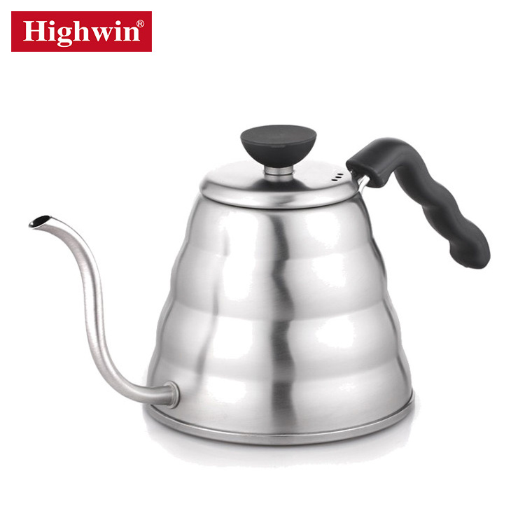 HIGHWIN 1200ml Stainless Steel Gooseneck Coffee Kettle with Thermometer