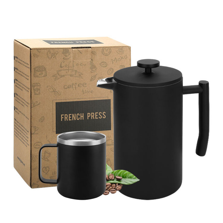 Insulated Coffee and Tea Maker Camping Travel French Press Double Wall Stainless French Press