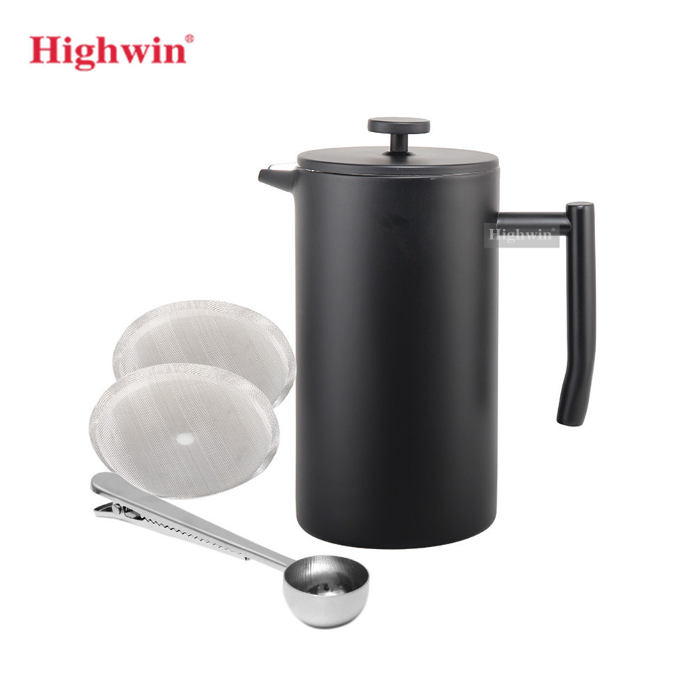 HIGHWIN Factory Wholesale Household French Press Set Stainless Steel French Press Coffee Maker