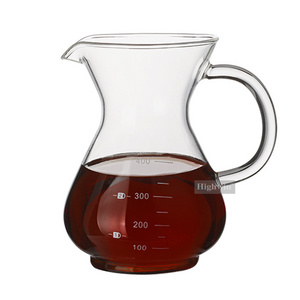 HIGHWIN Borosilicate  Glass Coffee Maker Pour Over Dripper Stainless Steel Filter