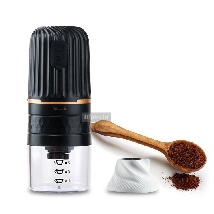 One Touch Coffee Mill For Beans, Spices And More Electric Coffee Grinder Portable Mini Conical Burr Mill