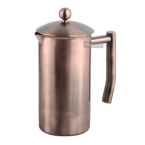 Highwin Factory Single Wall Copper Printing Brew French Press Tea And Coffee Maker