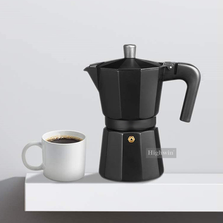 Black Moka Coffee Pot 150ml 300ml Moka Pot Espresso Coffee Maker