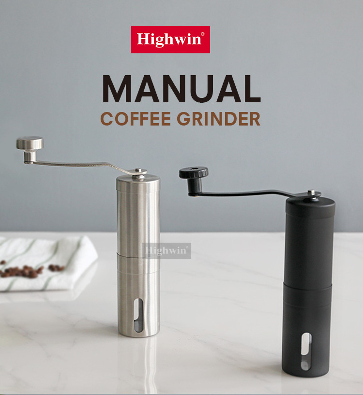 Factory Stainless Steel Cordless Ceramic Burr Coffee Mill Coffee Bean Grinder Manual