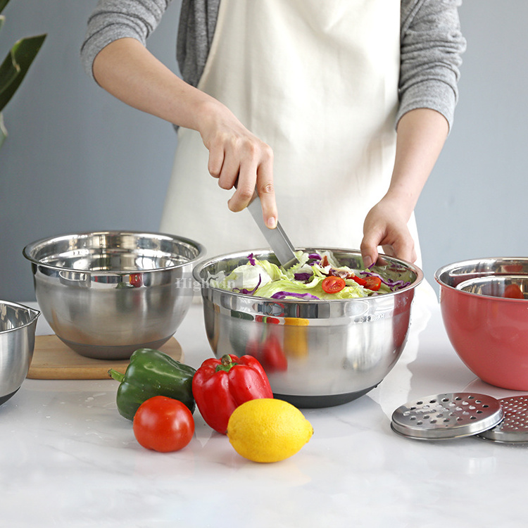 Factory directly sell salad bowl Stainless Steel Mixing Bowl with lid