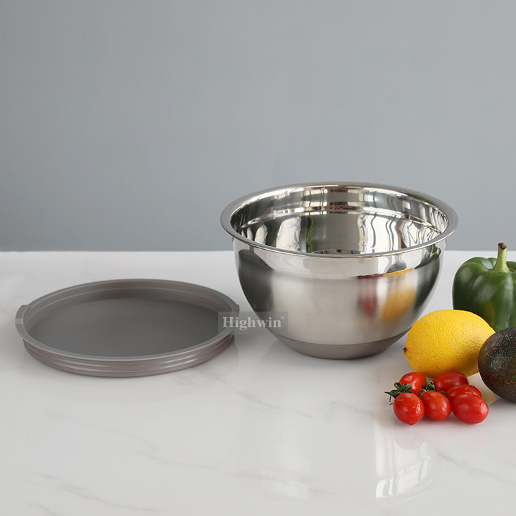 Factory directly sell salad bowl Stainless Steel Mixing Bowl with lid