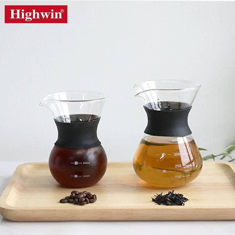 Heat Resistant Stainless Steel Paperless Filter Borosilicate Glass Carafe Pour Over Coffee Maker