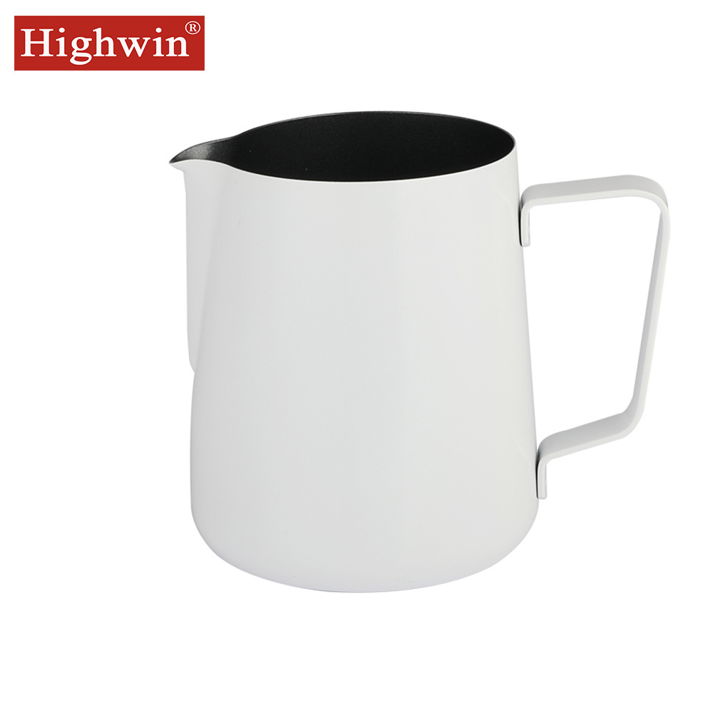 Wholesale White Color Painting Milk Pitcher Barista Stainless Steel