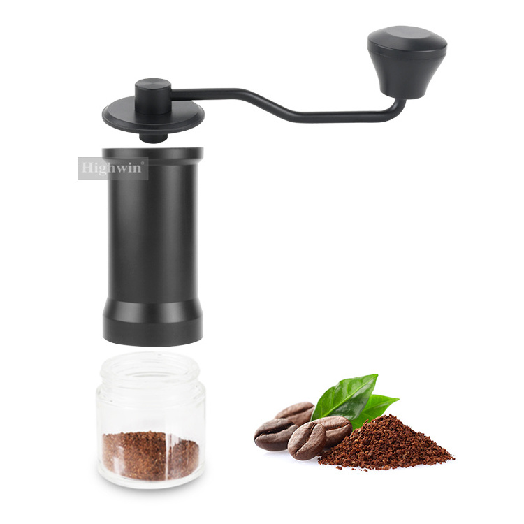 Portable Camping Hand Crank Manual Coffee Grinder Adjustable Stainless Steel Burr Coffee Bean Grinder