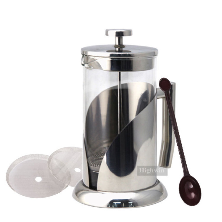 Heat Resistant Stainless Steel Glass Coffee French Press Coffee Maker