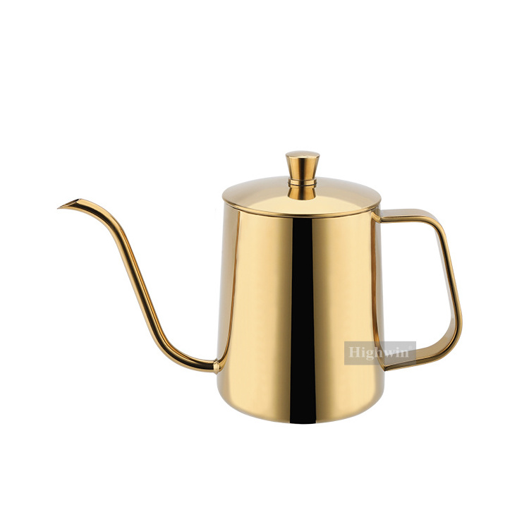 Highwin Home Brewing Gold Painting 304 Stainless Steel Gooseneck Thin Spout Tea Coffee Kettle